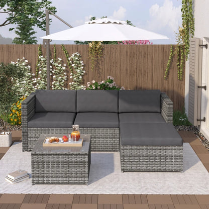 Lounge Sofa Set, Lounge Garden Furniture, Corner Sofa, Couch Set with Seat and Back Cushions.