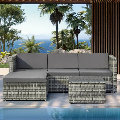 Lounge Sofa Set, Lounge Garden Furniture, Corner Sofa, Couch Set with Seat and Back Cushions.